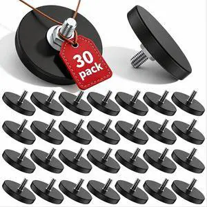 30 Pack Rubber Coated Magnets 1.69 Inch Magnetic Base with M6 Threaded Heavy Duty Rare Earth Round Anti-Scratch Neodymium Magnet Mounts for Rock Lights Bar Camera Mount Tool 30 Pack Rubber Coated Magnets 1.69 Inch Magnetic Base with M6 Threaded Heavy Duty Rare Earth Round Anti-Scratch Neodymium Magnet Mounts for Rock Lights Bar Camera Mount Tool