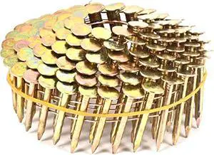 3600 Count Coil Roofing Nails 3/4-Inch x .120-Inch for Roofing Nail Gun, 15 Degree Round Head Wire Weld Collated Roofing Nail, Smooth Shank Electro Galvanized Air Nails for Roofs 3600 Count Coil Roofing Nails 3/4-Inch x .120-Inch for Roofing Nail Gun, 15 Degree Round Head Wire Weld Collated Roofing Nail, Smooth Shank Electro Galvanized Air Nails for Roofs