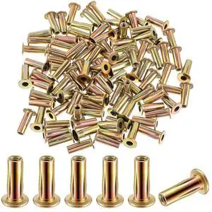 100 Pcs 5/16-18 Rivet Nuts, Multi Grip Threaded Insert Nut Kit, Zinc Plated Steel Flat Head Nutserts for Sheet Metal, Automotive, DIY Repair 100 Pcs 5/16-18 Rivet Nuts, Multi Grip Threaded Insert Nut Kit, Zinc Plated Steel Flat Head Nutserts for Sheet Metal, Automotive, DIY Repair