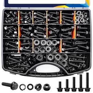 454 pcs Metric Flange Bolt Assortment Kit- Grade 10.9 M12 M10 M8 M6 Nuts and Bolts Assortment Kit, Black zinc Plating Hex Bolts and Nuts Washers,Metric Bolt Assortment for Automotive 454 pcs Metric Flange Bolt Assortment Kit- Grade 10.9 M12 M10 M8 M6 Nuts and Bolts Assortment Kit, Black zinc Plating Hex Bolts and Nuts Washers,Metric Bolt Assortment for Automotive