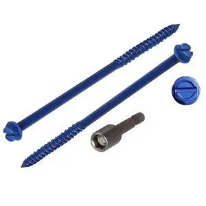 100-Pack 1/4" * 6" Hex Head Concrete Screw Anchor, Concrete Screws, Slotted Concrete Screws, Blue Flat Head Screws, for Anchoring to Masonry, Block or Brick 100-Pack 1/4" * 6" Hex Head Concrete Screw Anchor, Concrete Screws, Slotted Concrete Screws, Blue Flat Head Screws, for Anchoring to Masonry, Block or Brick