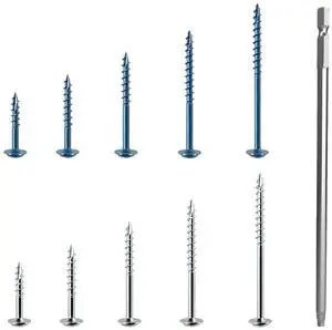 Pocket Hole Screws Assortment Kit 880Pcs, #8 Coarse Thread | 1", 1-1/4", 1-1/2", 2", 2-1/2", Anti-Rust Blue & Zinc Coated,10 Sizes, Interior & Exterior Projects, 150mm Square Drive Bit Pocket Hole Screws Assortment Kit 880Pcs, #8 Coarse Thread | 1", 1-1/4", 1-1/2", 2", 2-1/2", Anti-Rust Blue & Zinc Coated,10 Sizes, Interior & Exterior Projects, 150mm Square Drive Bit