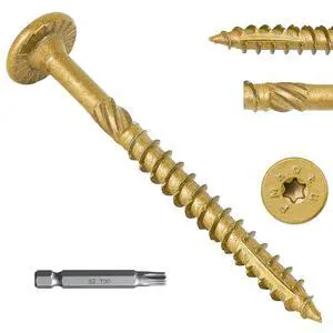 2-7/8 Inch Heavy-Duty Outdoor Wood Screws Assortment Fastener Kit, 150Pcs Star Drive Deck Screws, Rust Resistant Timber Screws for Timber/Log/Landscaping Wood (#14 x 2-7/8" Tan) 2-7/8 Inch Heavy-Duty Outdoor Wood Screws Assortment Fastener Kit, 150Pcs Star Drive Deck Screws, Rust Resistant Timber Screws for Timber/Log/Landscaping Wood (#14 x 2-7/8" Tan)