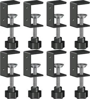 8-Pack 1 Inch Heavy Duty Mini C Clamps, Black Metal Desk Clamps with 0-1.38 Inch Clamping Capacity - Perfect For Workbenches, Diy Projects & Crafting(parallel clamps) 8-Pack 1 Inch Heavy Duty Mini C Clamps, Black Metal Desk Clamps with 0-1.38 Inch Clamping Capacity - Perfect For Workbenches, Diy Projects & Crafting(parallel clamps)