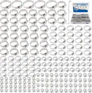 200 PCS Hose Clamp Assortment Kit 304 Stainless Steel Hose Clamps Adjustable 1/4"-2"(6-51mm) Worm Gear Clamps for Fuel Line, Plumbing, Automotive, Pipe, Radiator, Garden 200 PCS Hose Clamp Assortment Kit 304 Stainless Steel Hose Clamps Adjustable 1/4"-2"(6-51mm) Worm Gear Clamps for Fuel Line, Plumbing, Automotive, Pipe, Radiator, Garden