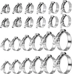 24 Pack 12 Size T-Bolt Hose Clamps, Stainless Steel_304 Working Range 28mm-116mm for 0.75" -4'' Hose ID, Turbo Intake Intercooler Clamp for Automotive 24 Pack 12 Size T-Bolt Hose Clamps, Stainless Steel_304 Working Range 28mm-116mm for 0.75" -4'' Hose ID, Turbo Intake Intercooler Clamp for Automotive
