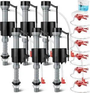 6 Sets Toilet Float Replacement Kit, Universal Toilet Flusher Replacement Kit and 2 Inch Flapper Replacements, High-Performance Tank Water Control and Fill Valve 6 Sets Toilet Float Replacement Kit, Universal Toilet Flusher Replacement Kit and 2 Inch Flapper Replacements, High-Performance Tank Water Control and Fill Valve