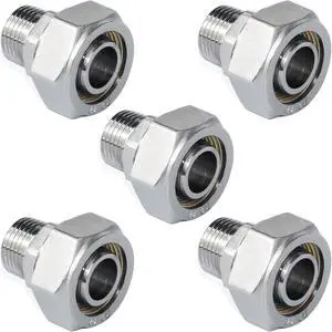 5PCS 3/4" Straight Air Pipe Fittings, 3/4" Tubing x 1/2" Male NPT Threads Adapter Fittings, Brass-Nickel Plated, Seal Taped Needed, 1-PC For Garage Shop Compressed Air Piping System 5PCS 3/4" Straight Air Pipe Fittings, 3/4" Tubing x 1/2" Male NPT Threads Adapter Fittings, Brass-Nickel Plated, Seal Taped Needed, 1-PC For Garage Shop Compressed Air Piping System