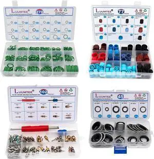 4 Set Car A/C Repair Kits,270pcs O-Ring Seals Kit+102PCS A/C Valve Core Kit+77pcs Charging Port Dust Caps+45pcs Compressor Gasket Seals(494PCS) 4 Set Car A/C Repair Kits,270pcs O-Ring Seals Kit+102PCS A/C Valve Core Kit+77pcs Charging Port Dust Caps+45pcs Compressor Gasket Seals(494PCS)
