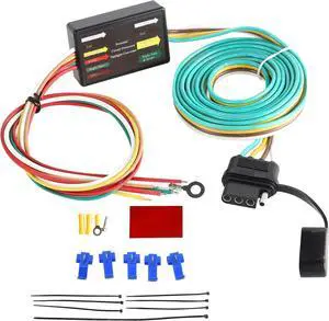 LED Compatible Powered 3-to-2-Wire Splice-in Trailer Tail Light Converter with 4 Wire Flat Extension, 6-Wire System to 4-Wire System Trailer Light Converter Pure Copper Wire LED Compatible Powered 3-to-2-Wire Splice-in Trailer Tail Light Converter with 4 Wire Flat Extension, 6-Wire System to 4-Wire System Trailer Light Converter Pure Copper Wire