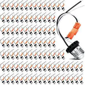 100 Pcs E26 Socket Adapter, Medium Base Male Screw in Light Socket Pigtail for LED Recessed Lights 100 Pcs E26 Socket Adapter, Medium Base Male Screw in Light Socket Pigtail for LED Recessed Lights