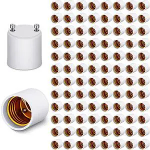 100 Pack Gu24 to E26 E27 Adapter for Led Light Bulbs, Heat Resistant up to 392 Degrees Fahrenheit Fire Resistant Converts Gu24 Bi-Pin Based Fixture E26 E27 Standard Screw in Lamp Socket 100 Pack Gu24 to E26 E27 Adapter for Led Light Bulbs, Heat Resistant up to 392 Degrees Fahrenheit Fire Resistant Converts Gu24 Bi-Pin Based Fixture E26 E27 Standard Screw in Lamp Socket