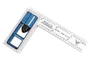 Metric Reading Pocket Double Square- Cast Iron Head, 100mm Blade with Satin Chrome Finish, Made in USA Metric Reading Pocket Double Square- Cast Iron Head, 100mm Blade with Satin Chrome Finish, Made in USA