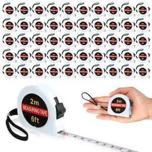 50 Pcs Small Tape Measure Bulk 6 Ft 2M Mini Measuring Retractable Metric Tape Measure and Inch, Portable Easy to Read Measurement for Adults Prizes Construction Tool Party Favors (White) 50 Pcs Small Tape Measure Bulk 6 Ft 2M Mini Measuring Retractable Metric Tape Measure and Inch, Portable Easy to Read Measurement for Adults Prizes Construction Tool Party Favors (White)