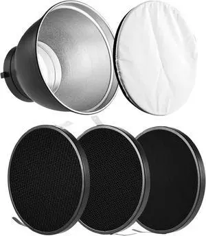 7" Standard Reflector Diffuser Lamp Shade Dish with 20° /40°/ 60° Honeycomb Grid White Soft Cloth for Bowens Mount Studio Strobe Flash Light Speedlite 7" Standard Reflector Diffuser Lamp Shade Dish with 20° /40°/ 60° Honeycomb Grid White Soft Cloth for Bowens Mount Studio Strobe Flash Light Speedlite