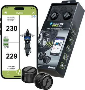 Bike 2 TPMS (Black) - Wireless Tire Pressure Monitoring System with Bluetooth 5.0 Bike 2 TPMS (Black) - Wireless Tire Pressure Monitoring System with Bluetooth 5.0