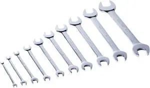 10PCS Double Open-End Wrench Set, Industrial Grade Spanners, Cr-V Steel, Roll-up Storage Pouch, Metric up to 32mm, Mirror Finish 10PCS Double Open-End Wrench Set, Industrial Grade Spanners, Cr-V Steel, Roll-up Storage Pouch, Metric up to 32mm, Mirror Finish