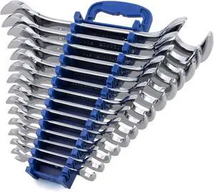 14-Piece Premium Angle Head Open End Wrench Set, Chrome Vanadium Steel 14-Piece Premium Angle Head Open End Wrench Set, Chrome Vanadium Steel