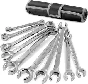 Flare Nut Wrench Set, Standard & Metric, 10-Piece, 1/4" to 7/8'' & 9-21mm, CR-V Steel, Organizer Pouch Included Flare Nut Wrench Set, Standard & Metric, 10-Piece, 1/4" to 7/8'' & 9-21mm, CR-V Steel, Organizer Pouch Included