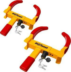 2pcs Universal Wheel Lock for Car, Clamp Heavy Duty Trailer Wheel Lock, Adjustable Car Theft Prevention Device Tire Lock with 6 Keys for Car, ATV, SUV, RV, Motorcycle, Golf Cart, and Boat 2pcs Universal Wheel Lock for Car, Clamp Heavy Duty Trailer Wheel Lock, Adjustable Car Theft Prevention Device Tire Lock with 6 Keys for Car, ATV, SUV, RV, Motorcycle, Golf Cart, and Boat