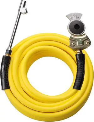 Truck Inflator Kit, 3/8''×50ft Hybrid Air Hose with 1/4''MNPT Endings, Universal Glad Hand&Chuck Truck Inflator Kit, 3/8''×50ft Hybrid Air Hose with 1/4''MNPT Endings, Universal Glad Hand&Chuck