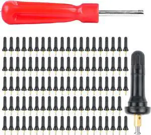100PCS TPMS 20008 Snap-in Rubber Tire Valve Stems with Red Wrench, TPMS Sensor Valve Stem Kit Compatible with Ford GMC Chevy Subaru Dodge, Replaces 17-20008 20018 100PCS TPMS 20008 Snap-in Rubber Tire Valve Stems with Red Wrench, TPMS Sensor Valve Stem Kit Compatible with Ford GMC Chevy Subaru Dodge, Replaces 17-20008 20018