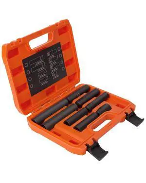 8-Piece Spline Socket Set for 5/6/7/12 Aftermarket Spline, Hex & Spike Lug Nuts, CR-V Steel SAE& Metric Wheel Lock Key Set, Portable Lug Nut Removal Tool Kit 8-Piece Spline Socket Set for 5/6/7/12 Aftermarket Spline, Hex & Spike Lug Nuts, CR-V Steel SAE& Metric Wheel Lock Key Set, Portable Lug Nut Removal Tool Kit