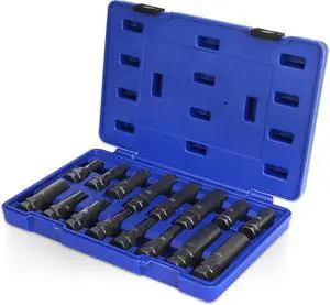 Lug Nut Key Set, 16 Pieces SAE & Metric Wheel Lock Removal Tool Kit, Cr-Mo Steel Lug Nut Key Set, 16 Pieces SAE & Metric Wheel Lock Removal Tool Kit, Cr-Mo Steel