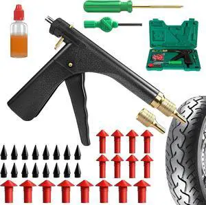 Tire Repair Kit, Tire Plug Kit Tire Repair Tools to Fix Punctures and Plug Flats Patch Kit with Mushroom Plug for car Motorcycle, Truck, ARB, ATV, Tractor, RV, SUV, Trailer Tire Repair Kit, Tire Plug Kit Tire Repair Tools to Fix Punctures and Plug Flats Patch Kit with Mushroom Plug for car Motorcycle, Truck, ARB, ATV, Tractor, RV, SUV, Trailer