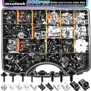 260PCS U-Nut Clips & Automotive Body Fender Bolts Kit,for Most Cars Fender,Engine Undertray Cover, Engine Cover & Bumper Fender Liner 260PCS U-Nut Clips & Automotive Body Fender Bolts Kit,for Most Cars Fender,Engine Undertray Cover, Engine Cover & Bumper Fender Liner