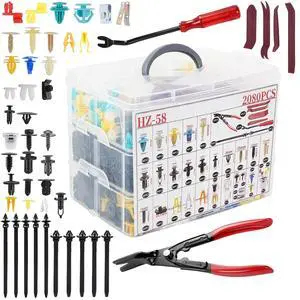 Automotive Clips 2080Pcs Set Bumper Clips & Trim Retainers Kit with Removal Tool, Universal Nylon Fasteners for Car Door Panel, Fender, Grill, for Toyota, Ford, Benz,for Most Cars Automotive Clips 2080Pcs Set Bumper Clips & Trim Retainers Kit with Removal Tool, Universal Nylon Fasteners for Car Door Panel, Fender, Grill, for Toyota, Ford, Benz,for Most Cars