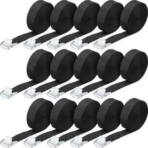 15 Pack 20 Feet Lashing Straps Adjustable Kayaks Tie Down Cam Buckle Straps with Buckles up to 250lbs for Cargo, Luggage, Motorcycles, Truck, Car Roof Rack, Sup Surfboard(Black) 15 Pack 20 Feet Lashing Straps Adjustable Kayaks Tie Down Cam Buckle Straps with Buckles up to 250lbs for Cargo, Luggage, Motorcycles, Truck, Car Roof Rack, Sup Surfboard(Black)