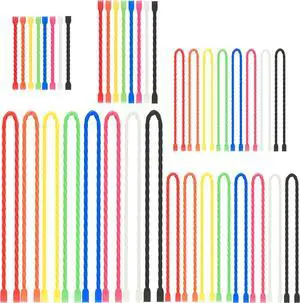 20Pcs 3-24 Inch Silicone Cable Ties Colorful Reusable Steel-Core Silicone Twist Gear Tie Straps for Bundling and Organizing, Bendable Holder Strap for Indoor and Out All Purpose 20Pcs 3-24 Inch Silicone Cable Ties Colorful Reusable Steel-Core Silicone Twist Gear Tie Straps for Bundling and Organizing, Bendable Holder Strap for Indoor and Out All Purpose