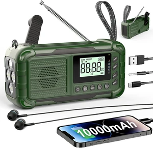 Emergency NOAA Weather Radio, 10000mAh, Solar Hand Crank Radio with AM/FM Emergency NOAA Weather Radio, 10000mAh, Solar Hand Crank Radio with AM/FM