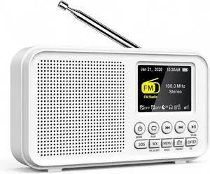 Portable FM Radio with 40 Presets, Bluetooth Radio with NOAA Weather Alert, 3000mAh Battery &USB Charging, Dual Alarms, Sleep Timer & MicroSD Playback Gift Radio for Home Bedside Travel Portable FM Radio with 40 Presets, Bluetooth Radio with NOAA Weather Alert, 3000mAh Battery &USB Charging, Dual Alarms, Sleep Timer & MicroSD Playback Gift Radio for Home Bedside Travel