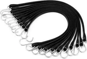 21 Inch Tarp Straps with S-Hooks, 50 Pack Heavy Duty Natural Rubber Bungee Cords for Flatbed Trailers, Truck Beds, Canvases & Cargo Tie Down Weather Resistant Elastic Straps 21 Inch Tarp Straps with S-Hooks, 50 Pack Heavy Duty Natural Rubber Bungee Cords for Flatbed Trailers, Truck Beds, Canvases & Cargo Tie Down Weather Resistant Elastic Straps