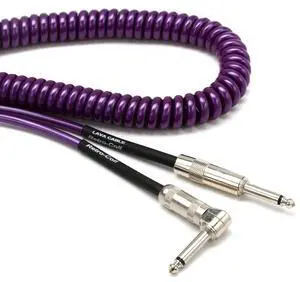 Retro Coil Instrument Cable Metallic Purple, 20 Feet Angled-Straight Retro Coil Instrument Cable Metallic Purple, 20 Feet Angled-Straight
