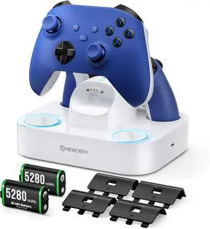 Controller Charger Station for Xbox, 2x5280mWh Rechargeable Battery Packs for Xbox One/Series X Controller Charger Station for Xbox, 2x5280mWh Rechargeable Battery Packs for Xbox One/Series X