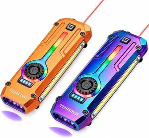 2PCS Flat EDC Rechargeable Tactical Flashlight UV Magnetic small Work light 2PCS Flat EDC Rechargeable Tactical Flashlight UV Magnetic small Work light