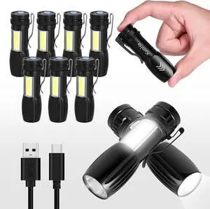 10 Pack Small Rechargeable Flashlight Mini LED Flashlight Bright Clip-On Light EDC Flash Light with Side COB Light for Camping Home Emergency 10 Pack Small Rechargeable Flashlight Mini LED Flashlight Bright Clip-On Light EDC Flash Light with Side COB Light for Camping Home Emergency