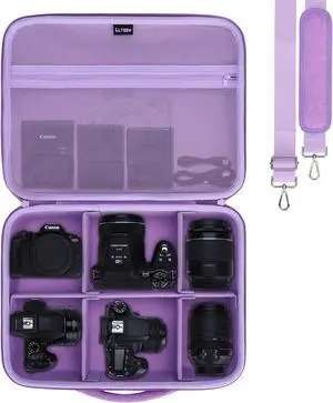 Large Camera Case Bag for Canon/Sony/Nikon Camera and Multiple Lens Purple Large Camera Case Bag for Canon/Sony/Nikon Camera and Multiple Lens Purple