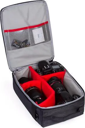 Camera Insert Bag Lenses Cases with Large Capacity Camera Case Dividers with Grab Handle and Removal Strap Shockproof for DSLR SLR Mirrorless Cameras and Other Photography Accessories (Grey) Camera Insert Bag Lenses Cases with Large Capacity Camera Case Dividers with Grab Handle and Removal Strap Shockproof for DSLR SLR Mirrorless Cameras and Other Photography Accessories (Grey)
