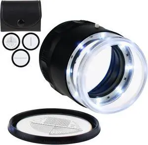 10x Jewelers Loupe, Illuminated Magnifying Glass, Portable Pocket Reading Magnifier with 25mm with LED Focused Eye Loupe Magnifier for Gems,Coins, Interchangeable Reticle Scale (4 Scale Glass) 10x Jewelers Loupe, Illuminated Magnifying Glass, Portable Pocket Reading Magnifier with 25mm with LED Focused Eye Loupe Magnifier for Gems,Coins, Interchangeable Reticle Scale (4 Scale Glass)