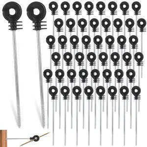50 Pack Electric Fence Wire Insulator Stand Off Screw in Insulator Black Fence Post Insulator Wooden Post Wire Insulators for Tape Rope Electric Wire Animal Agricultural Garden 50 Pack Electric Fence Wire Insulator Stand Off Screw in Insulator Black Fence Post Insulator Wooden Post Wire Insulators for Tape Rope Electric Wire Animal Agricultural Garden