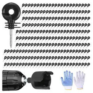 302 Pcs Black Electric Fence Insulator Tool Include 2 Pcs Insulator Socket Tool Screw in Fence Ring Post Wood Post Insulator Electric Fence Insulator Ring with Insulator Socket Tool for Animal Fence 302 Pcs Black Electric Fence Insulator Tool Include 2 Pcs Insulator Socket Tool Screw in Fence Ring Post Wood Post Insulator Electric Fence Insulator Ring with Insulator Socket Tool for Animal Fence