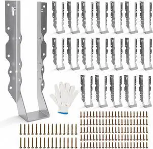 25 pcs 2x10 Joist Hangers with Screws, Galvanized Face Mount Hurricane Tie 25 pcs 2x10 Joist Hangers with Screws, Galvanized Face Mount Hurricane Tie