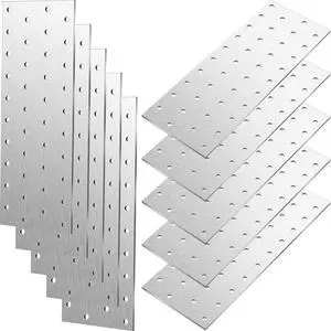 10 Pcs Tie Plate Bracket Repair Mending Plate Bracket Metal Brackets for Wood Nail Plates for Studs for Trusses Wood Timber 8-1/8 Inches x 3 Inches, 2 mm Thickness, Hot Dipped Galvanized Steel 10 Pcs Tie Plate Bracket Repair Mending Plate Bracket Metal Brackets for Wood Nail Plates for Studs for Trusses Wood Timber 8-1/8 Inches x 3 Inches, 2 mm Thickness, Hot Dipped Galvanized Steel
