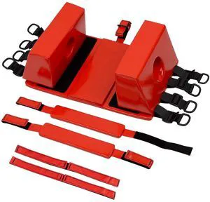 Spine Board Head Immobilizer for Backboard - Re-usable, Lightweight, Portable, Adjustable Straps, and Universal Fit - Red Spine Board Head Immobilizer for Backboard - Re-usable, Lightweight, Portable, Adjustable Straps, and Universal Fit - Red