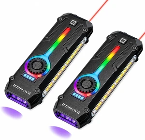 2PCS Flat EDC Rechargeable Tactical Flashlight UV Magnetic small Work light 2PCS Flat EDC Rechargeable Tactical Flashlight UV Magnetic small Work light