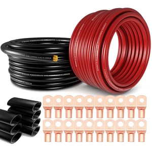 1/0 Gauge Battery Cable Kit 40ft Red/Black 1/0 AWG CCA Power & Ground Wire 1/0 Gauge Battery Cable Kit 40ft Red/Black 1/0 AWG CCA Power & Ground Wire